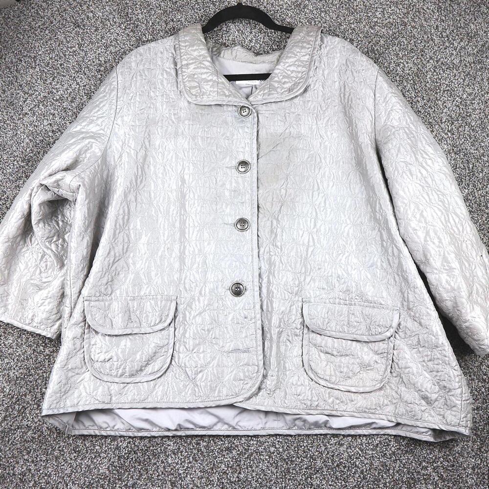 Sag Harbor Women's Lined Quilted Jacket Gray XL Womens‎